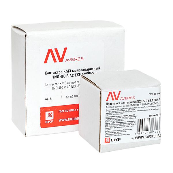  Комплект КМЭ 1НЗ 9А кат. 400В АС 2НО+2НЗ AVERES EKF ctr-s-9-01-400-av-22 фото в каталоге от BTSprom.by