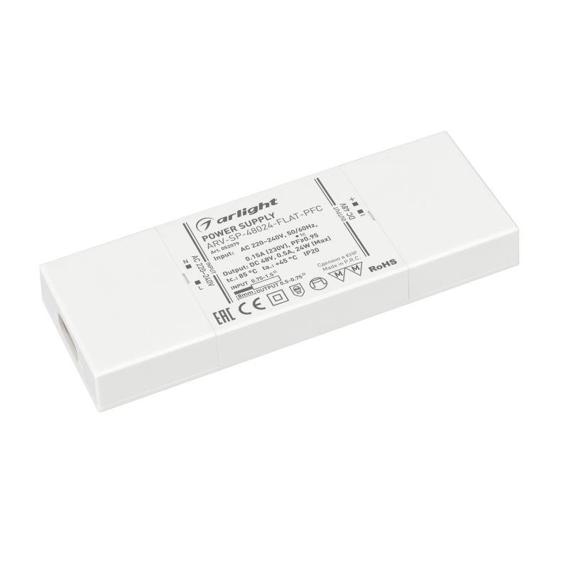 блок питания arv-sp-48024-flat-pfc 48в 0.5а 24вт ip20 пластик arlight 052079 от BTSprom.by