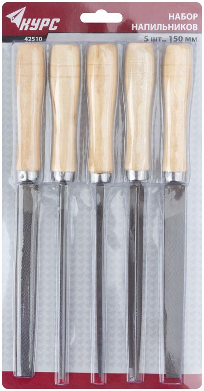  Набор напильников 150мм деревянная ручка (5 предметов) КУРС 42510 фото в каталоге от BTSprom.by