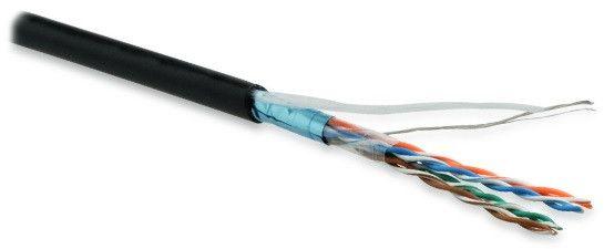 кабель витая пара f/utp кат.5e 4 пары 26 awg мж patch экран-фольга lszh нг(с)-hf futp4-c5e-p26-in-lszh-bk-100 (уп.100м) черн. hyperline 243626 от BTSprom.by