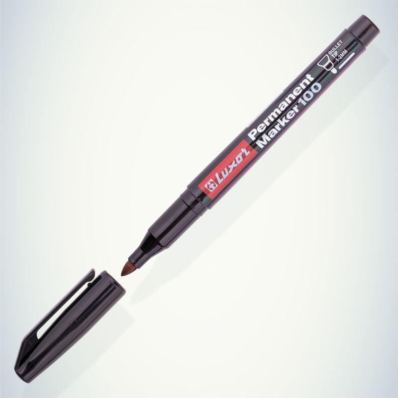  Маркер перманентный "100" 1-2мм пулевидный черн. Luxor 08-9001 фото в каталоге от BTSprom.by