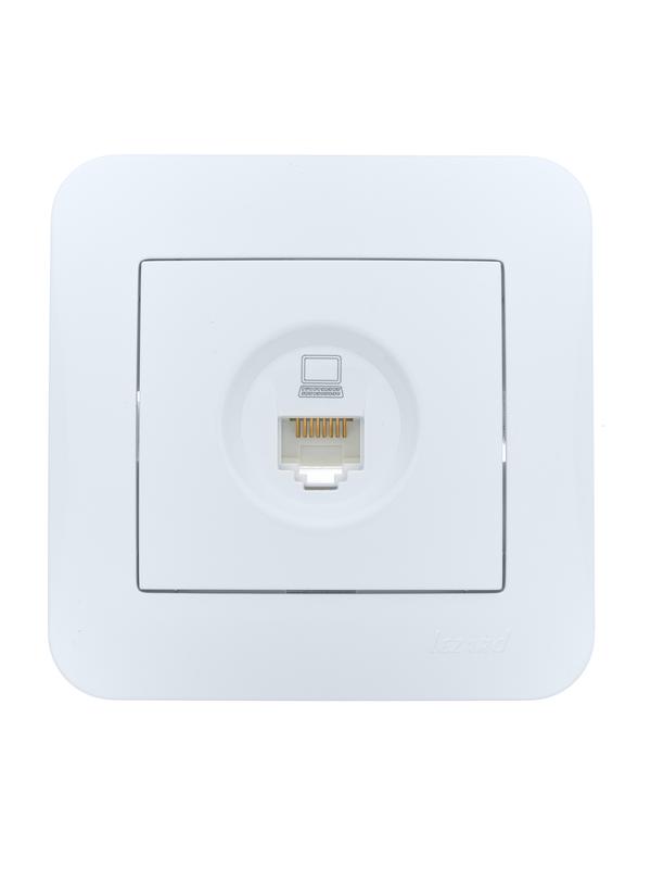 розетка компьютерная 1-м сп asti ip20 rj45 в сборе cat 5e бел. lezard 7081-0202-139 от BTSprom.by