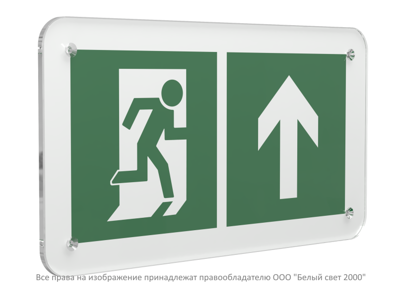 знак безопасности ps-33186.e38"напр. к эвакуационному выходу прямо" белый свет a32881 от BTSprom.by