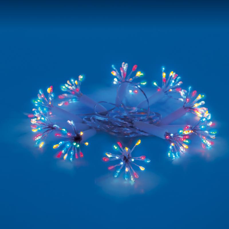 гирлянда uld-s0250-200/sta multi ip44 starburst "звезда" 2.5м 200 разноцвет. свет провод прозр. uniel ul-00008565 от BTSprom.by