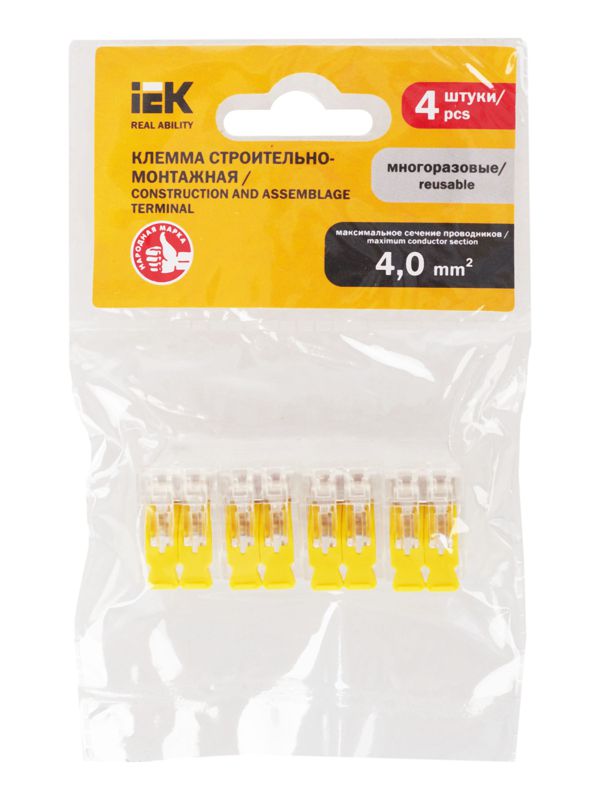  Клемма строительно-монтажная СМК 228-412 (уп.4шт) IEK UKZ60-412-004 фото в каталоге от BTSprom.by