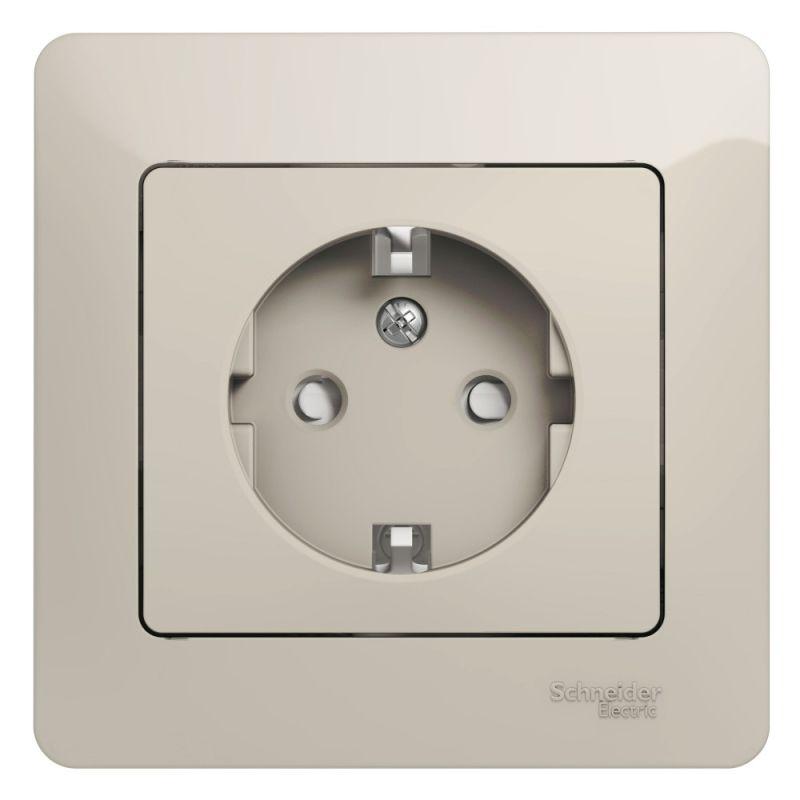 розетка 1-м сп glossa 16а ip20 250в с заземл. защ. шторки в сборе молоч. se gsl000944 от BTSprom.by