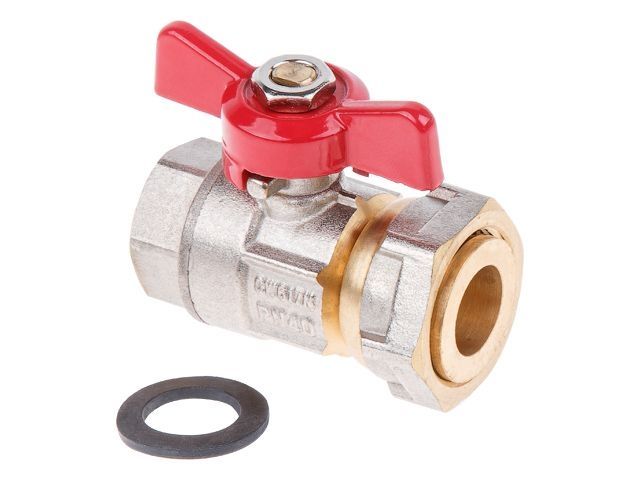 кран шаровый с накидной гайкой 1/2" вн. х 3/4" вн. pn40, av engineering (латунь, макс.  40 бар, макс.  110 °с) ave096001 от BTSprom.by
