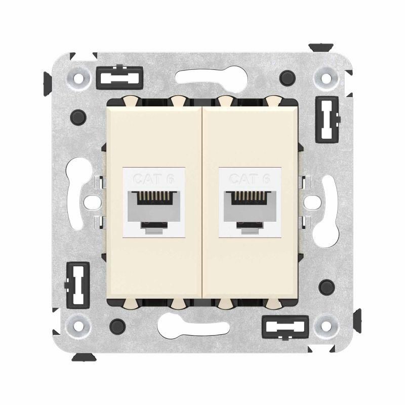 розетка компьютерная 2-м сп avanti "ванильная дымка" rj45 кат.6 без шторок механизм dkc 4405694 от BTSprom.by