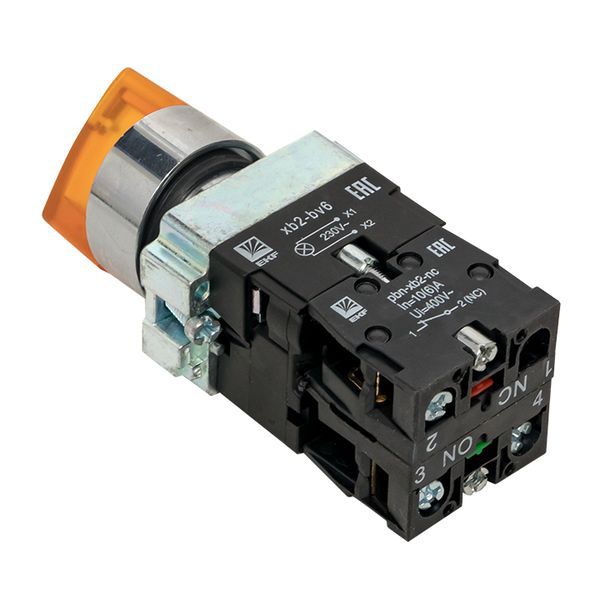  Переключатель BD21 2P с желт. подсветкой 230В NO PROxima EKF xb2-bk21-y-230 фото в каталоге от BTSprom.by