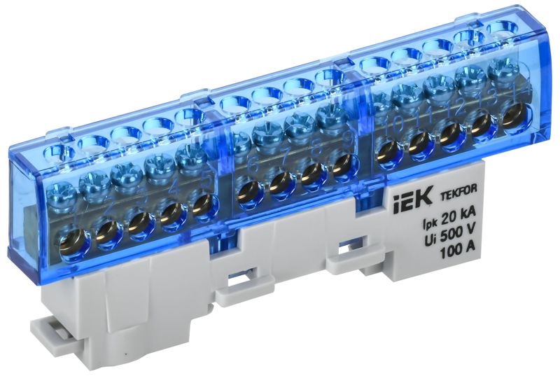 шина нулевая n изол. на универс. держ. 6х9-14-с tekfor iek tf-nn10-14-kl-k07 от BTSprom.by