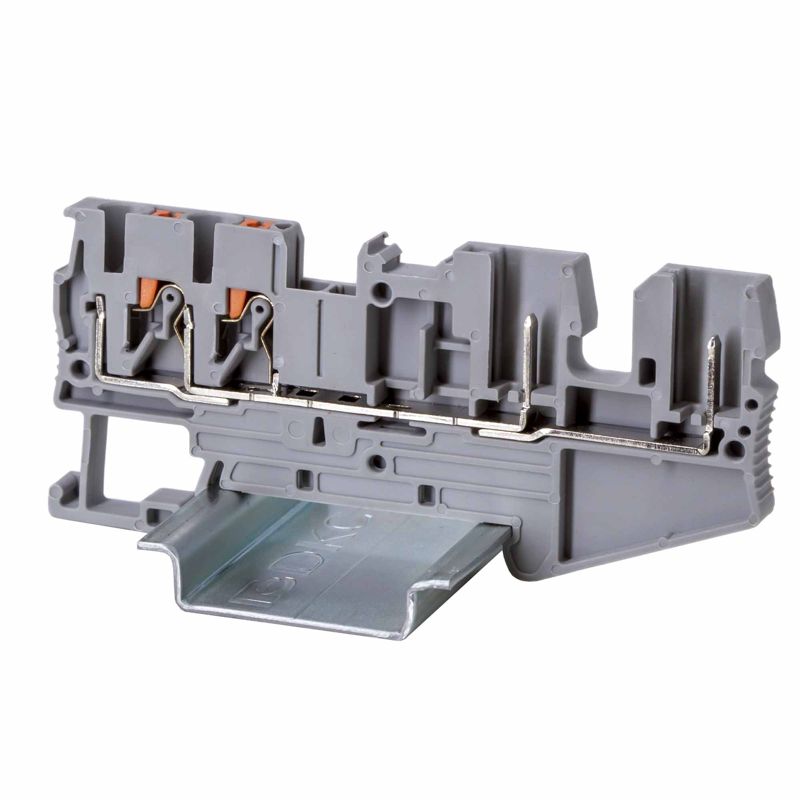 клемма проходная под вставной штекер зажим push-in; 4 точки подключения; 2.5кв.мм сер. dkc vpr-2.5-qt-2p от BTSprom.by