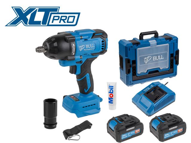 аккум. ударный гайковерт bull sc 1807 xcase, xltpro, бесщет., 18 в, 750 н*м, 1/2", 2х4 а*ч, з/у 4 а (вес 2,24 кг) 1329723 от BTSprom.by