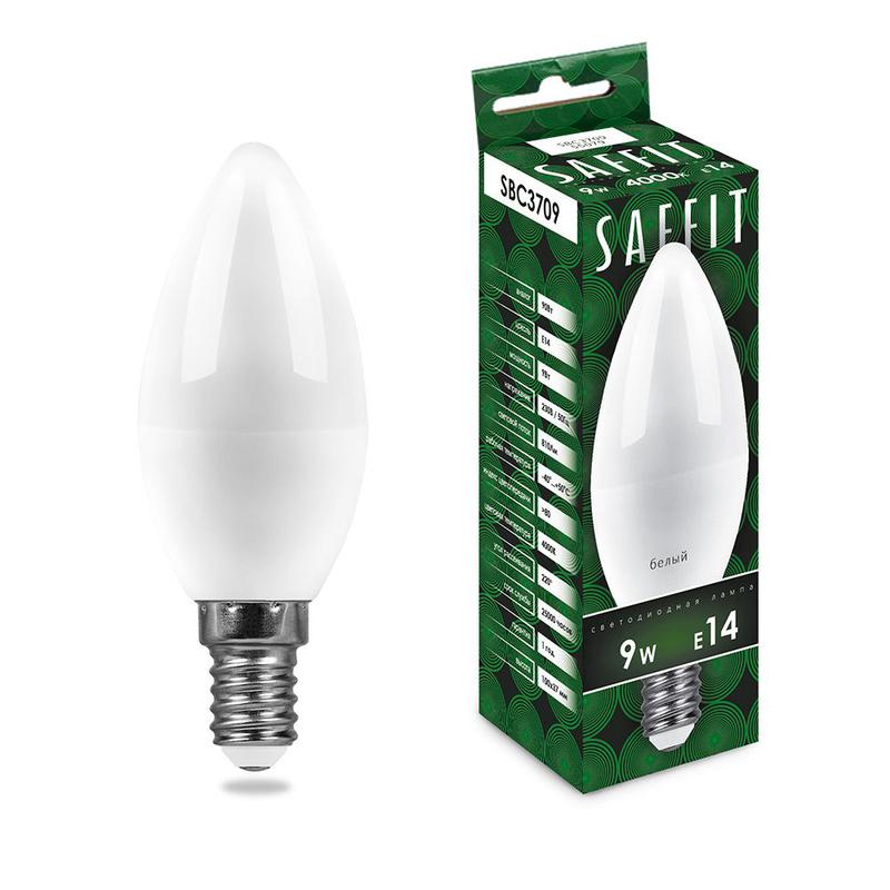 лампа светодиодная 9вт 230в e14 4000к c37 sbc3709 saffit 55079 от BTSprom.by