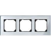  Рамка 3-м Merten стекло бриллиант серебро SchE MTN4030-3260 фото в каталоге от BTSprom.by
