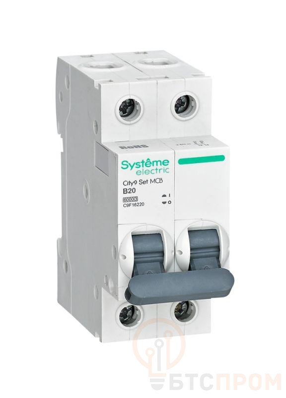 Выключатель автоматический 2п City9 Set (АВ) B 20А 6кА 230В SE C9F16220 фото в каталоге от BTSprom.by  Выключатель автоматический 2п City9 Set (АВ) B 20А 6кА 230В SE C9F16220 фото в каталоге от BTSprom.by