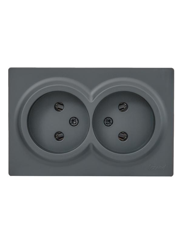 розетка 2-м оп leto без заземл. закрытый корпус пбт графит lezard 752-3400-128b от BTSprom.by