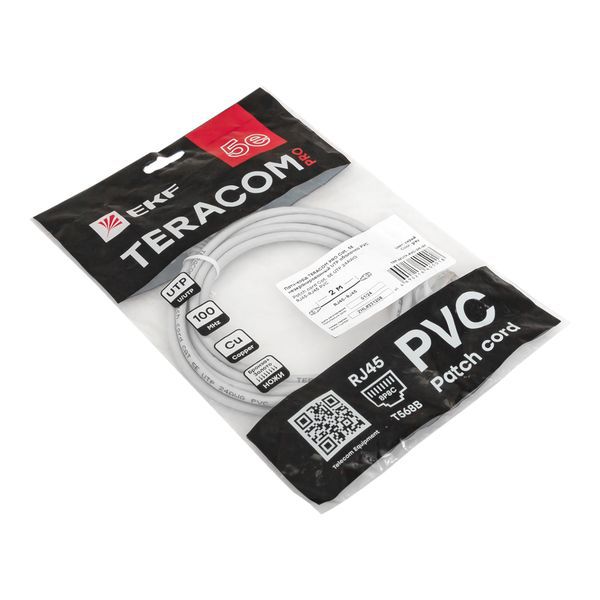  Патч-корд кат.5E UTP неэкранир. PVC сер. 2.0м TERACOM PRO EKF TRP-5EUTP-PVC-2M-GY фото в каталоге от BTSprom.by