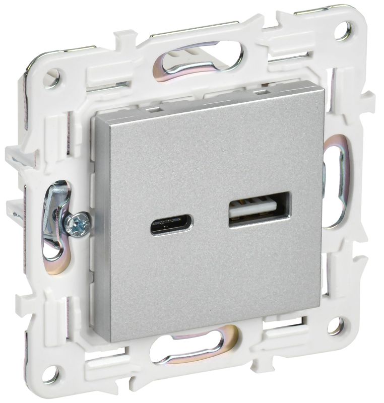 розетка usb a+c 18вт skandy sk-r13s серебр. iek sk-u22-018-k23 от BTSprom.by