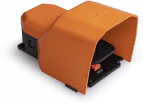 педаль одиночная 1но+1нз с фиксацией с защитным кожухом (алюм.) оранж. цвета (250в ac 4а) ip65 emas pdks11bx11t от BTSprom.by