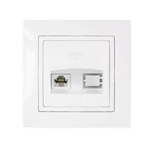 розетка телефонная 1-м сп rj11 (4p4c) бел. bylectrica тр4-056 от BTSprom.by