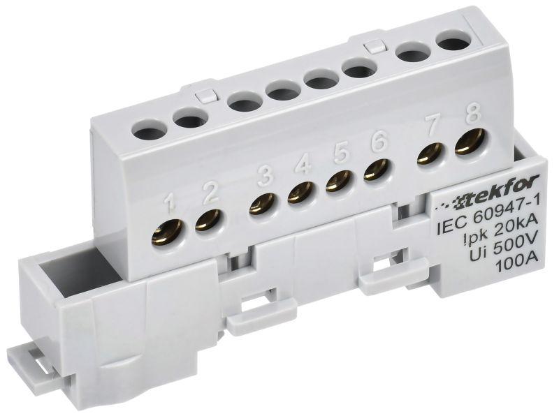 шина l "фаза" изол. на универс. держ. 6х9-8-ср tekfor iek tf-nn10-08-kl-k03 от BTSprom.by