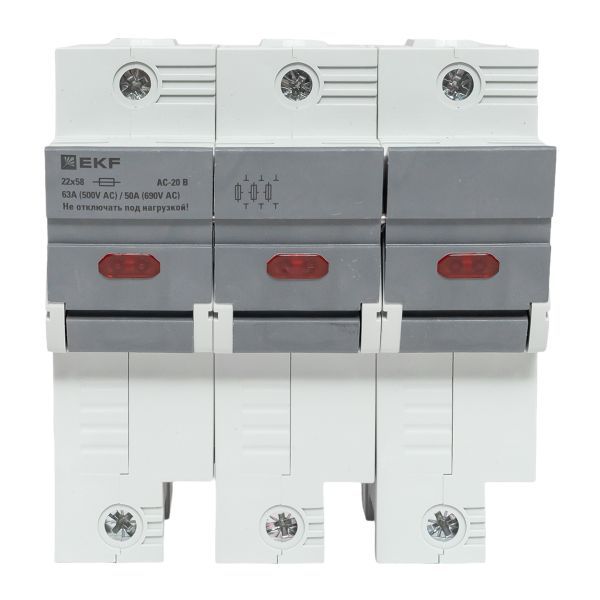  Предохранитель-разъединитель DF 22х58 3п (тип ПВЦ) EKF df223-e фото в каталоге от BTSprom.by