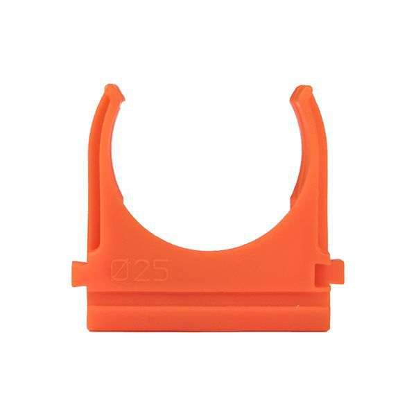  Держатель для труб (клипса) d25мм оранж. (уп.10шт) Plast EKF derj-z-25o фото в каталоге от BTSprom.by