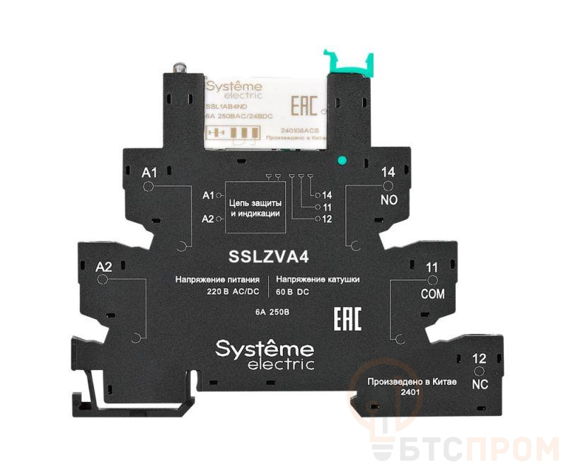 Модуль релейный 1CO 6А 60В DC винтовой зажим SE SSL1PVFU фото в каталоге от BTSprom.by  Модуль релейный 1CO 6А 60В DC винтовой зажим SE SSL1PVFU фото в каталоге от BTSprom.by
