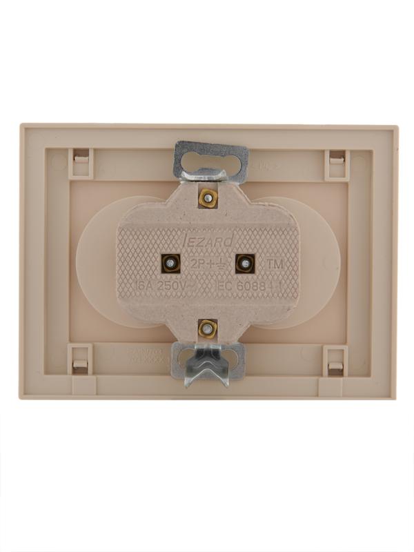  Розетка 2-м СП Rain 16А IP20 без заземл. керамика крем. LEZARD 703-0303-128 фото в каталоге от BTSprom.by