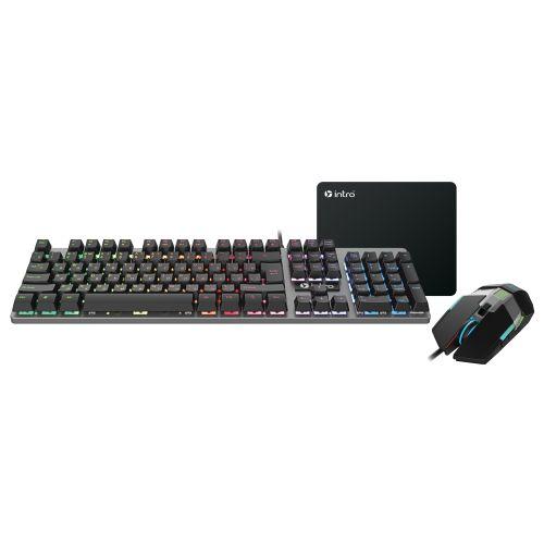 комплект клавиатура и мышь gxz770 проводной игровой 1200-3600dpi + коврик intro б0060193 от BTSprom.by