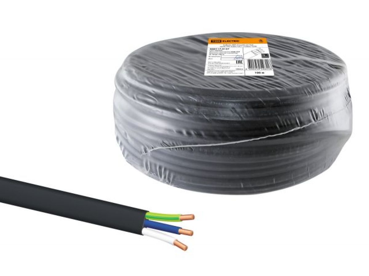 кабель ввг-п нг(а)-ls 3х4 ок(n, pe)-0,66 гост (100м) tdm (черный) sq0117-0137 от BTSprom.by