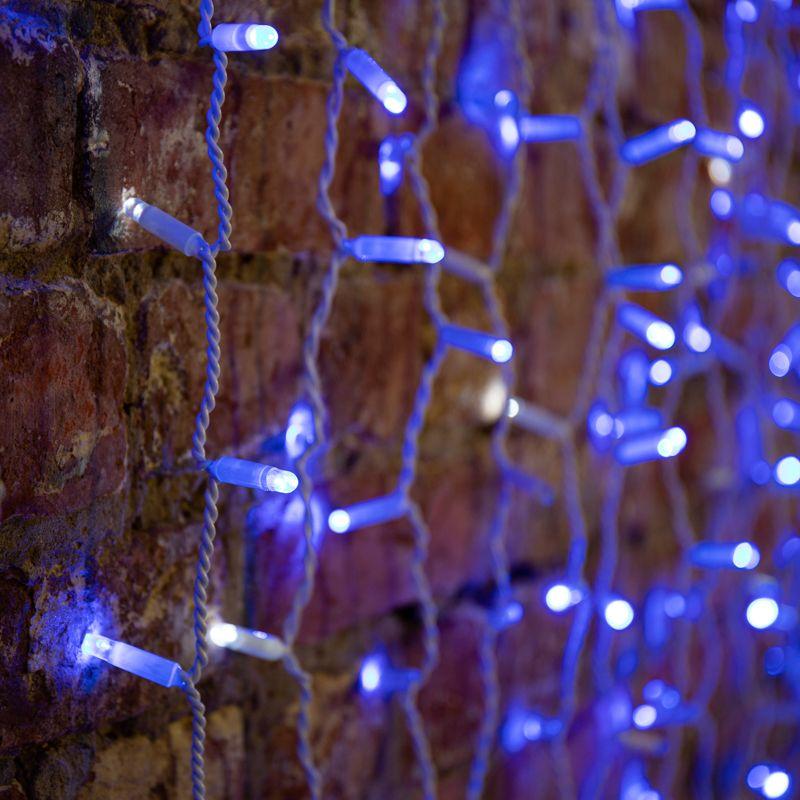гирлянда светодиодная "светодиодный дождь" 2х1.5м 300led син. 23вт 230в ip65 эффект мерцания провод бел. (нужен шнур питания 303-500-1) neon-night 235-223 от BTSprom.by