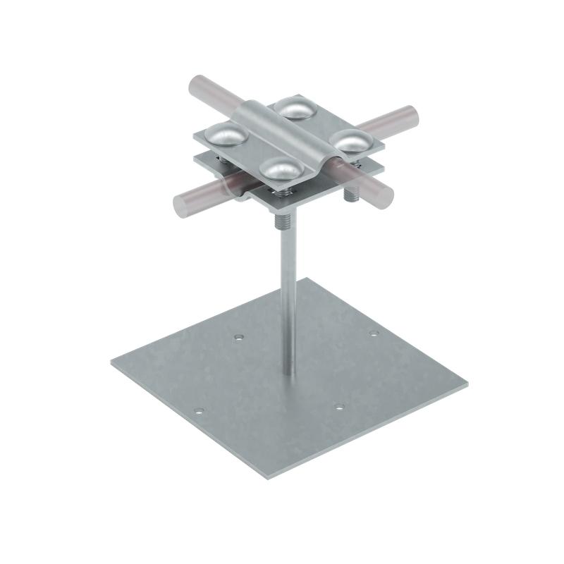 держатель приклееваемый с крестообразным соединителем pdx-h90-d5-12-b20 для прутка d5-12мм и полосы до 20мм h=90мм км ma0490 от BTSprom.by