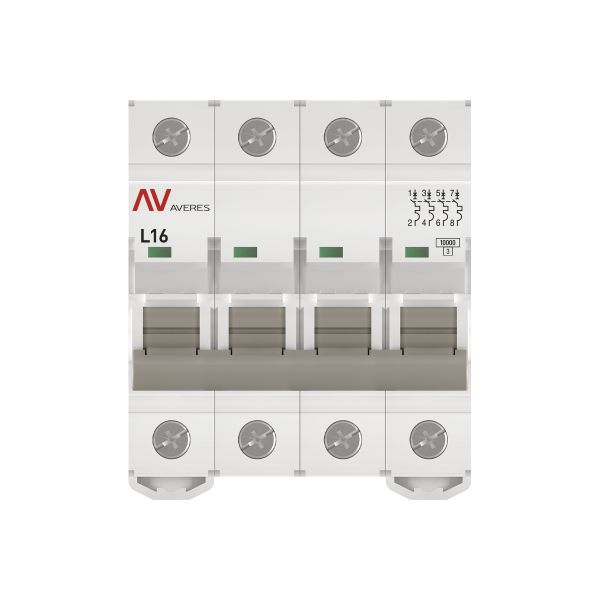  Выключатель автоматический модульный 4п L 16А 10кА AV-10 AVERES EKF mcb10-4-16L-av фото в каталоге от BTSprom.by