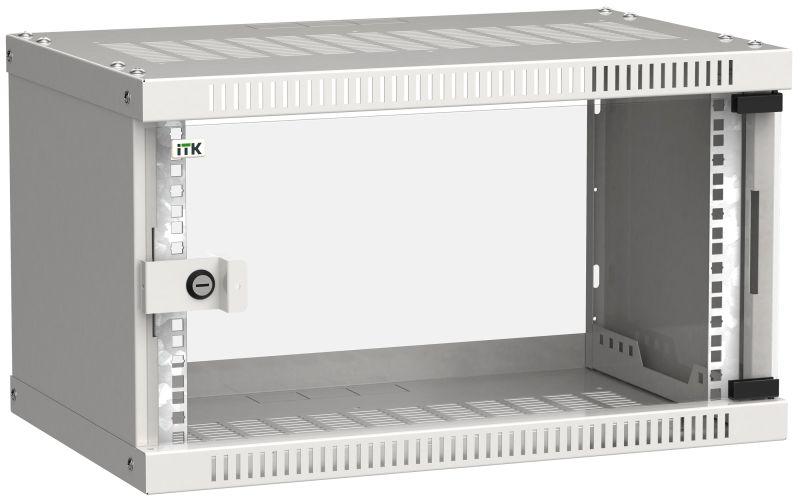 шкаф linea we 6u 550х350мм стекл. дверь сер. itk lwe3-06u53-gf от BTSprom.by