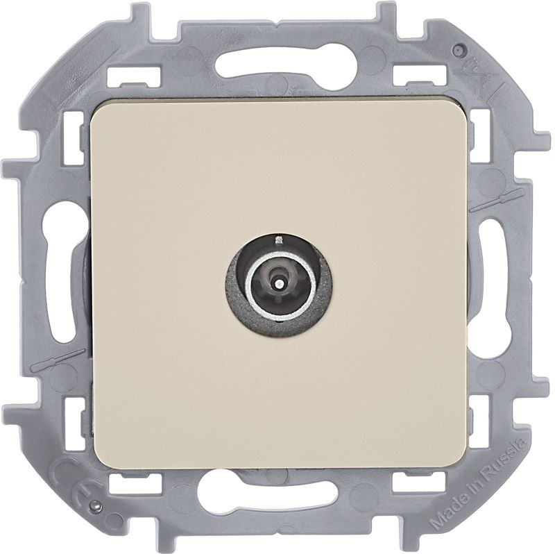  Розетка телевизионная проходная TV Inspiria 14дБ 5-862мГц механизм сл. кость IEK 673861 фото в каталоге от BTSprom.by