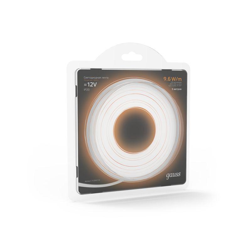  Лента светодиодная Black 2835/120-SMD 9.6Вт/м 3000К тепл. бел. IP20 420лм/м 12В (блист.5м) GAUSS 312000110 фото в каталоге от BTSprom.by