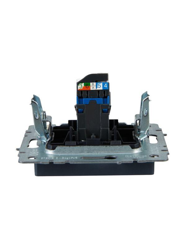  Розетка компьютерная СП RJ45 кат.6 BRITE РК11-БрМ механизм маренго IEK BR-K10-2-K35 фото в каталоге от BTSprom.by