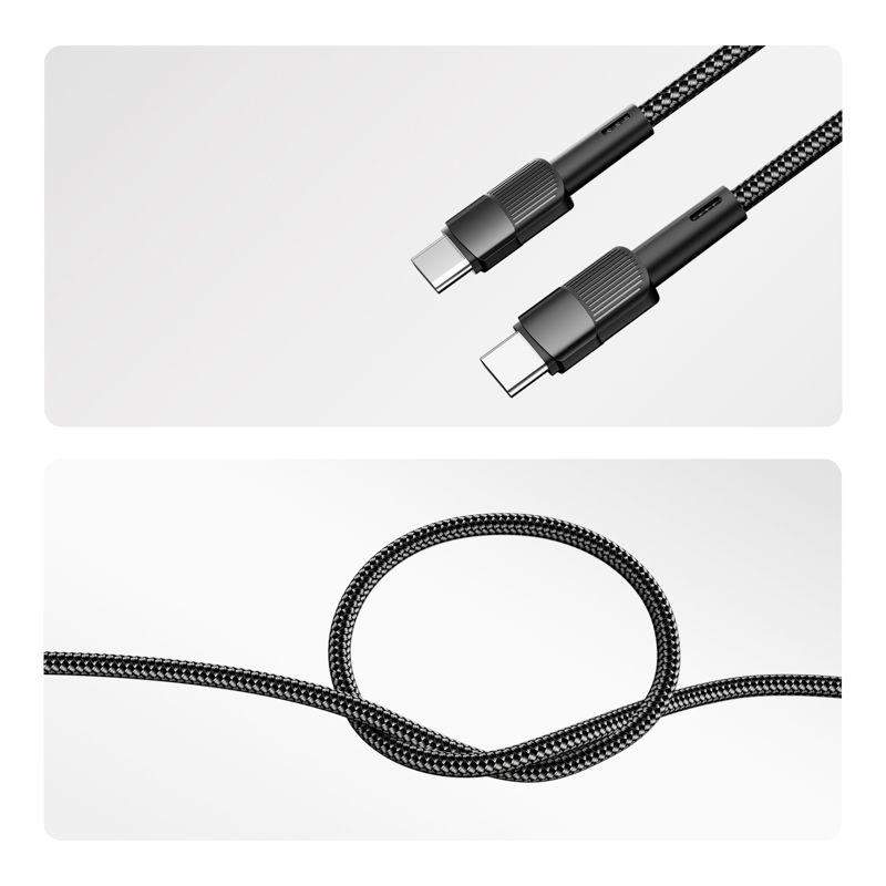 Кабель Type-C-Type-C 3А 60Вт 1м черн. нейлон. оплетка Rexant 18-7071 фото в каталоге от BTSprom.by  Кабель Type-C-Type-C 3А 60Вт 1м черн. нейлон. оплетка Rexant 18-7071 фото в каталоге от BTSprom.by