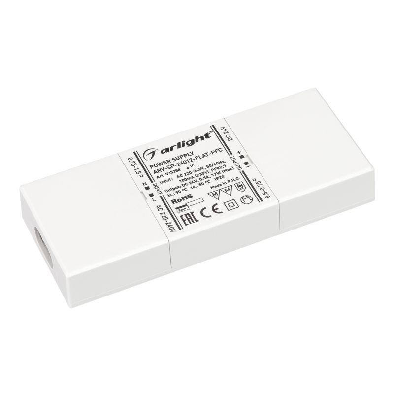 блок питания arv-sp-24012-flat-pfc 24в 0.5а 12вт ip20 пластик 5 лет arlight 033258 от BTSprom.by