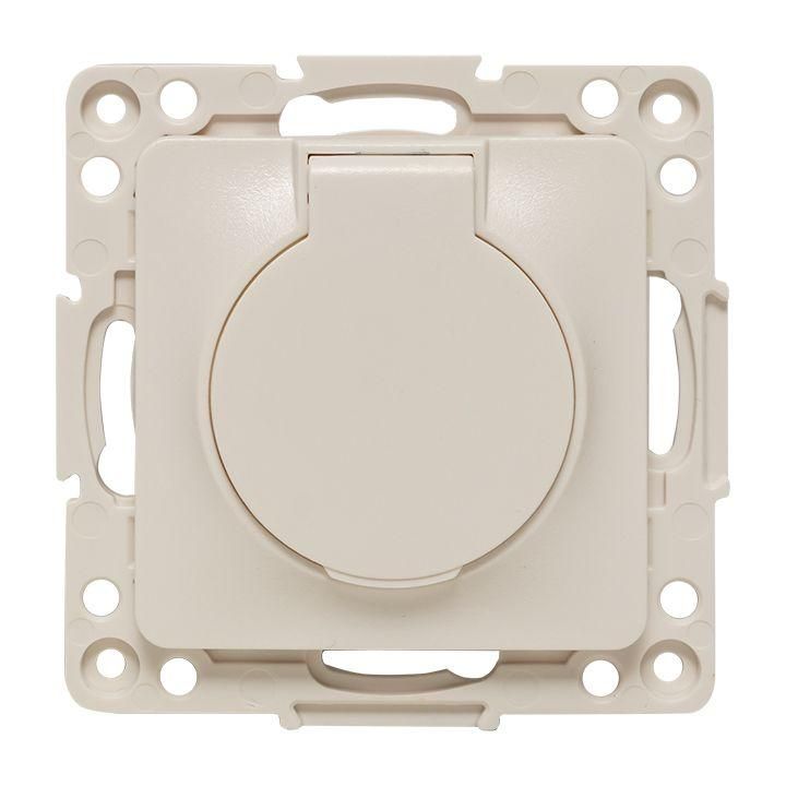 розетка 1-м сп стокгольм 16а ip44 с заземл. защ. шторки с крышкой механизм бел. proxima ekf eyr16-028-10-44 от BTSprom.by