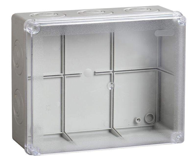 коробка распаячная оп 240х195х90 ip44 км41275 прозр. крыш. iek uko10-240-195-090-k51-44 от BTSprom.by