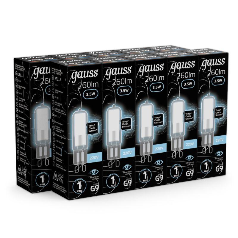 Лампа светодиодная Black 3.5Вт капсульная 4100К нейтр. бел. G9 260лм стекло GAUSS 107809203 фото в каталоге от BTSprom.by