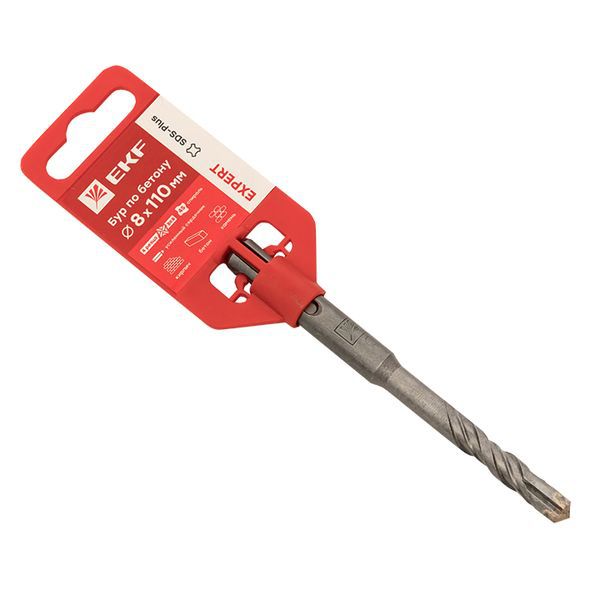 бур по бетону sds-plus 8х110мм 4 резца 4s спираль expert ekf db-8-110-4x4 от BTSprom.by