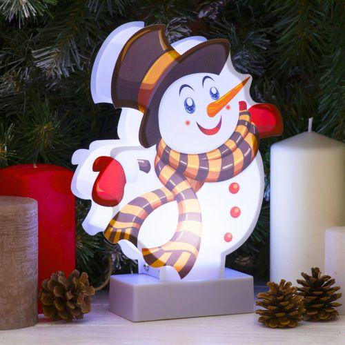  Светильник декоративный новогодний "Снеговичок" EGNDS-08 холодн. бел. LED h=24см 3хАА IP20 Эра Б0051932 фото в каталоге от BTSprom.by