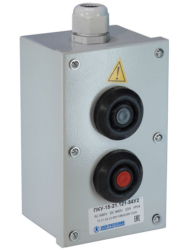 пост кнопочный пку-15-21.121-54 у2 (1хке081/2(1з+1р) черн. + 1хке081/2(1з+1р) красн. + pg-19) пост управ. электротехник et008513 от BTSprom.by