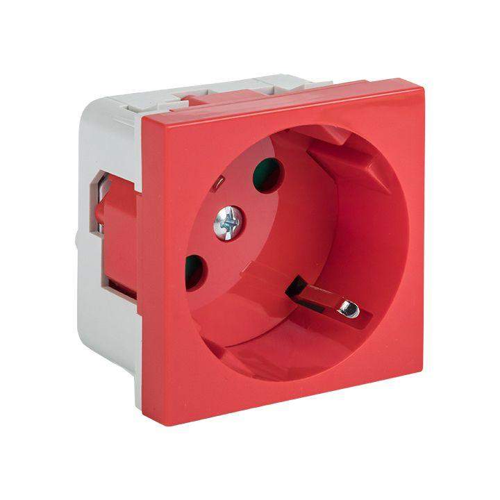 розетка 45х45 pro 45град. с заземл. красн. ekf e6mr16-028-70-45 от BTSprom.by