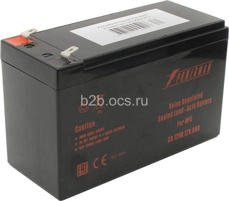 батарея battery ca1290 напряжение 12в емкость 9а.ч макс. ток разряда 135а макс. ток заряда 2.7а свинцово-кислотная типа agm тип клемм f2 д/ш/в 151/65/94 2.51кг powerman 1000425503 от BTSprom.by