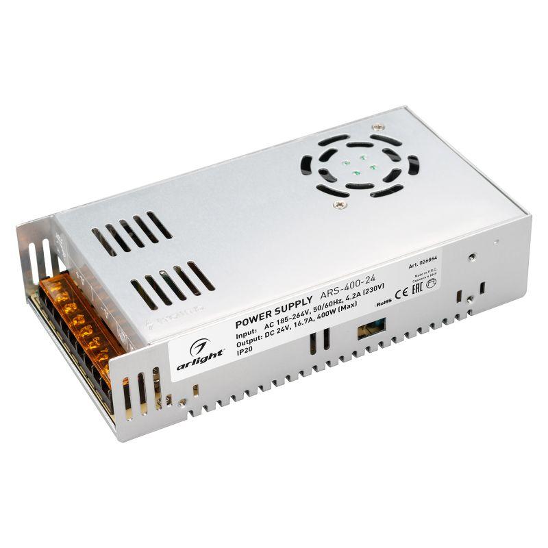 блок питания ars-400-24 24в 16.7а 400вт ip20 сетка 2 года arlight 026864 от BTSprom.by