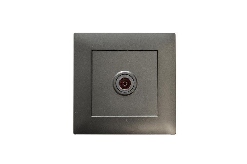 розетка tv проходная karea rizz star дым. металлик makel 88050007 от BTSprom.by